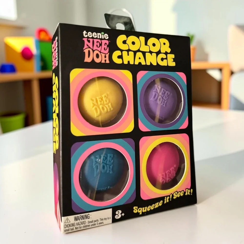 Schylling Teenie Nee Doh Color Change 4 Pack Sensory Fidget